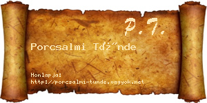 Porcsalmi Tünde névjegykártya
